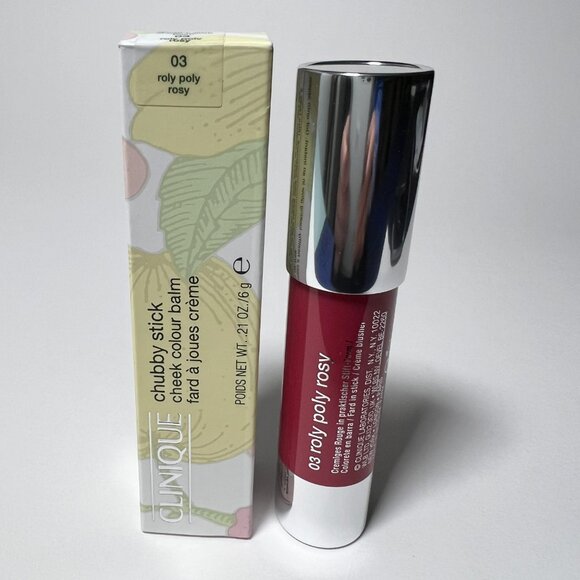 Clinique Chubby Stick Cheek Color Balm Blush Shade 03 Roly Poly Rosy Full Size - Picture 3 of 5